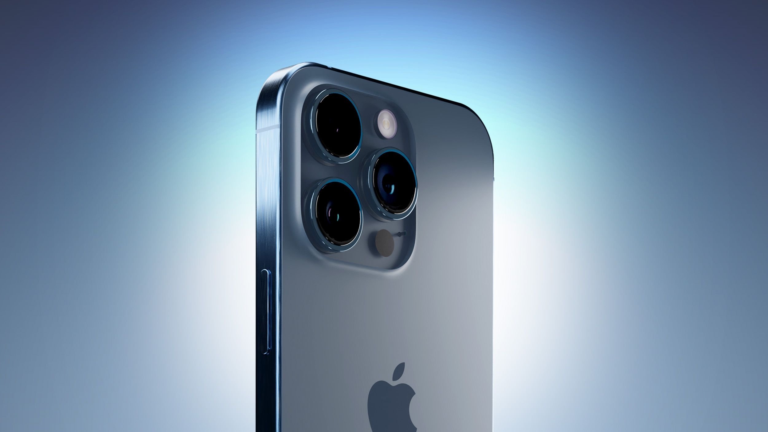 Apple iPhone com fundo azul