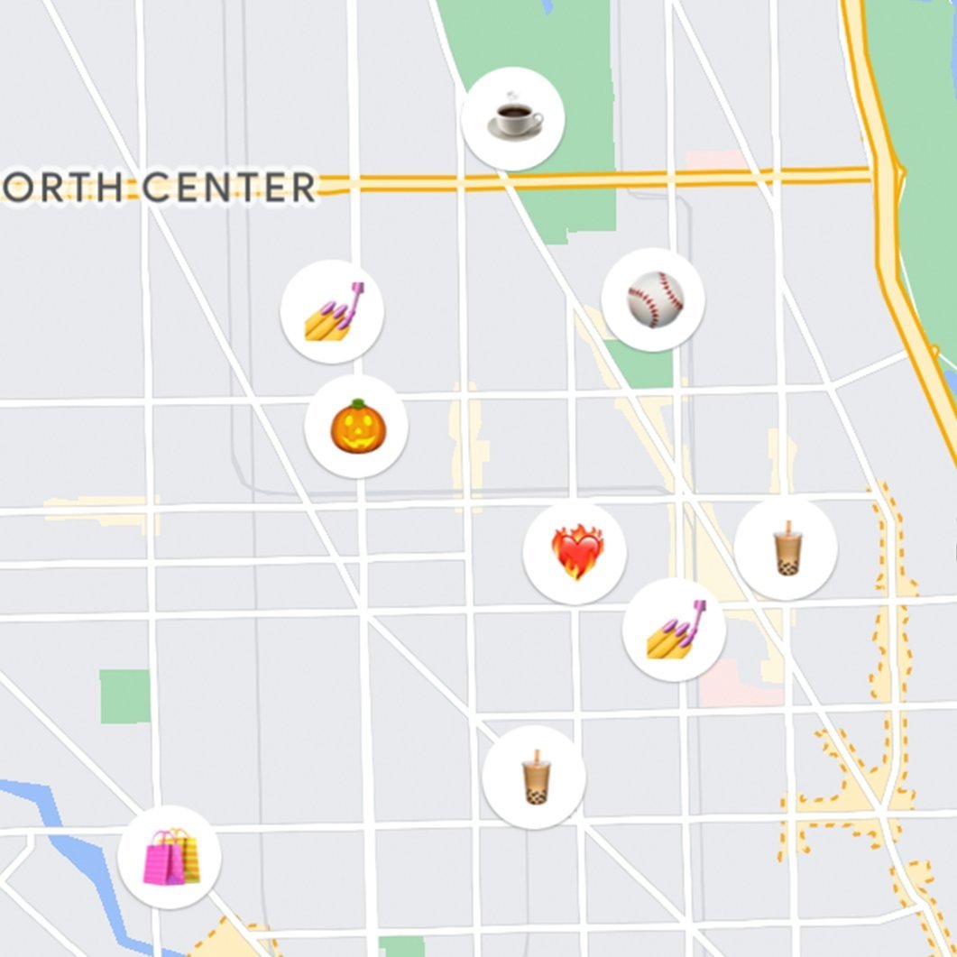 imagem de emojis no google maps