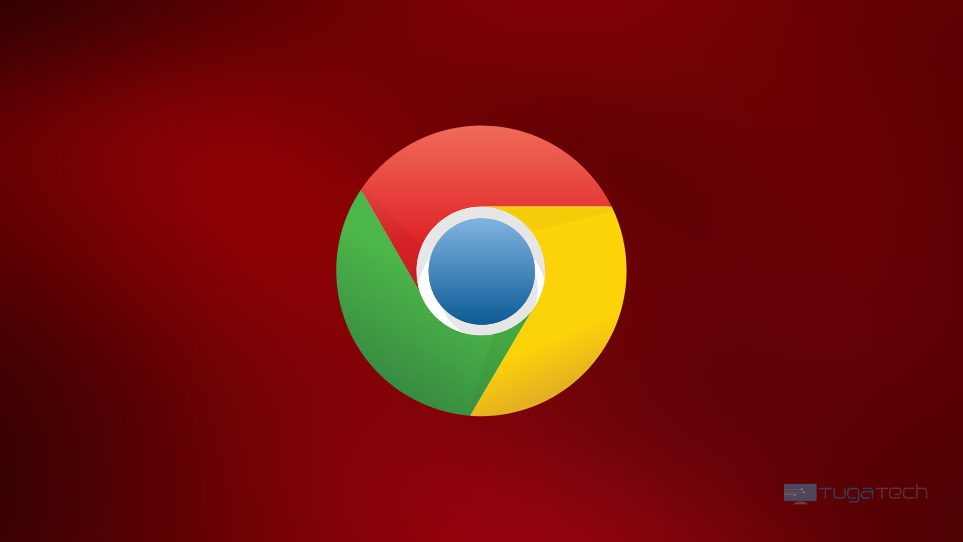 Google Chrome com fundo vermelho