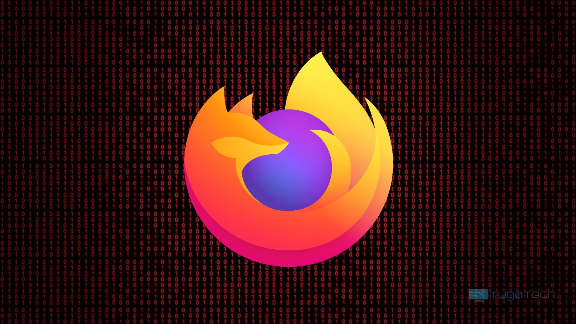 Firefox logo em codigo vermelho
