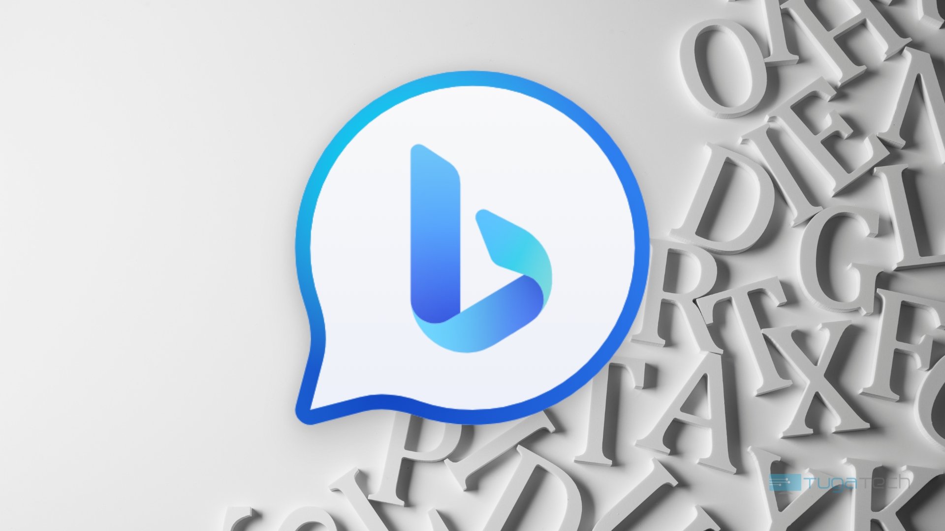 Bing Chat com letras de fundo