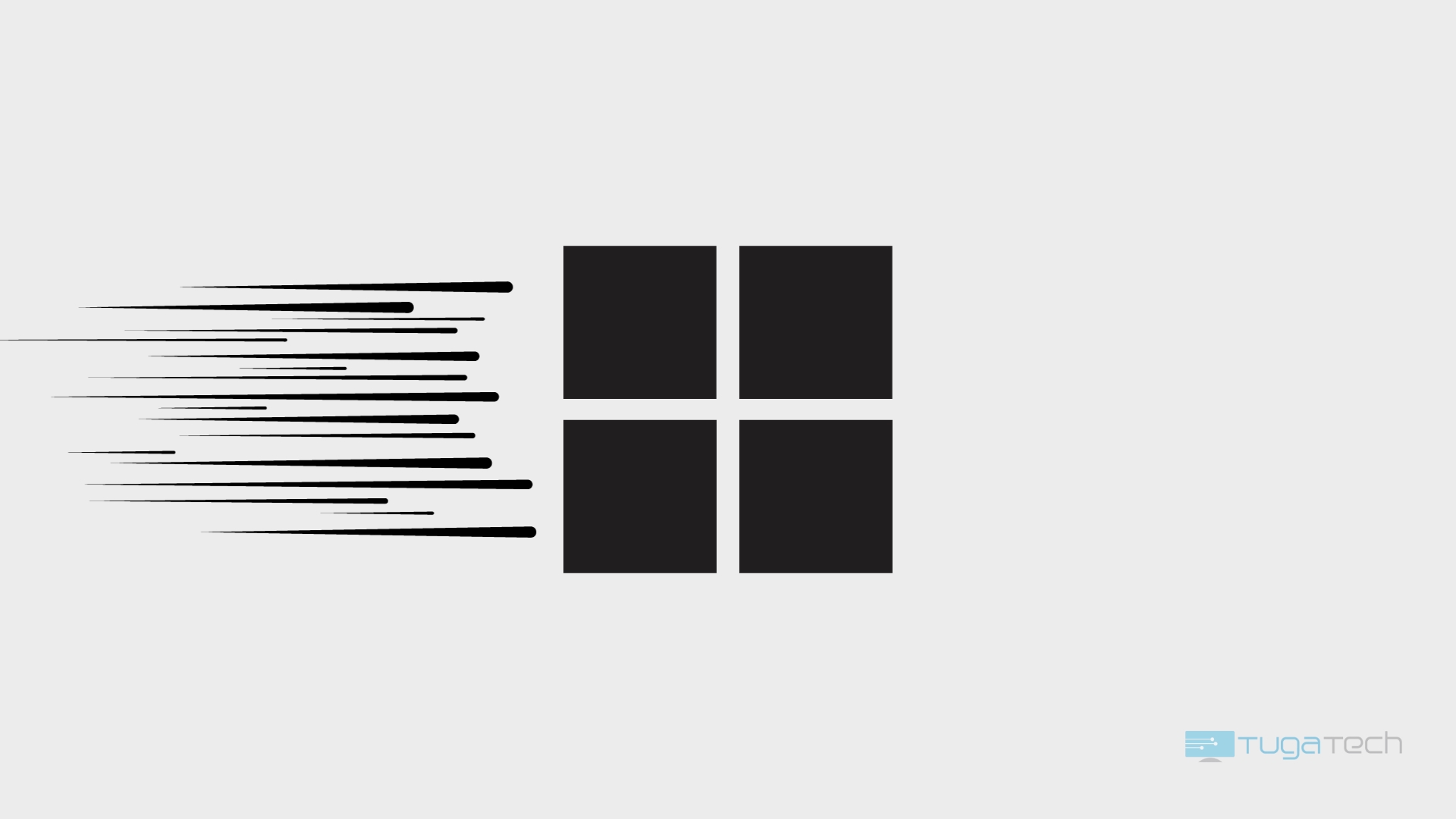 logo do Windows 11 com sinal de velocidade