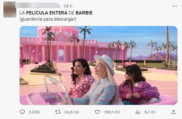 Imagem de tweet com filme da barbie