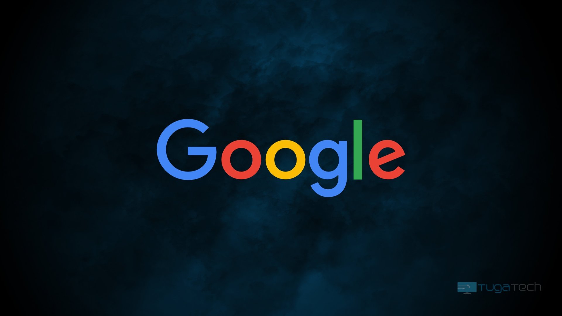 Google logo em fundo azul