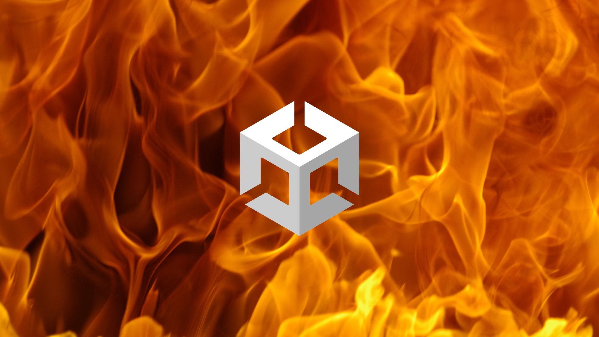 Logo da Unity sob fogo