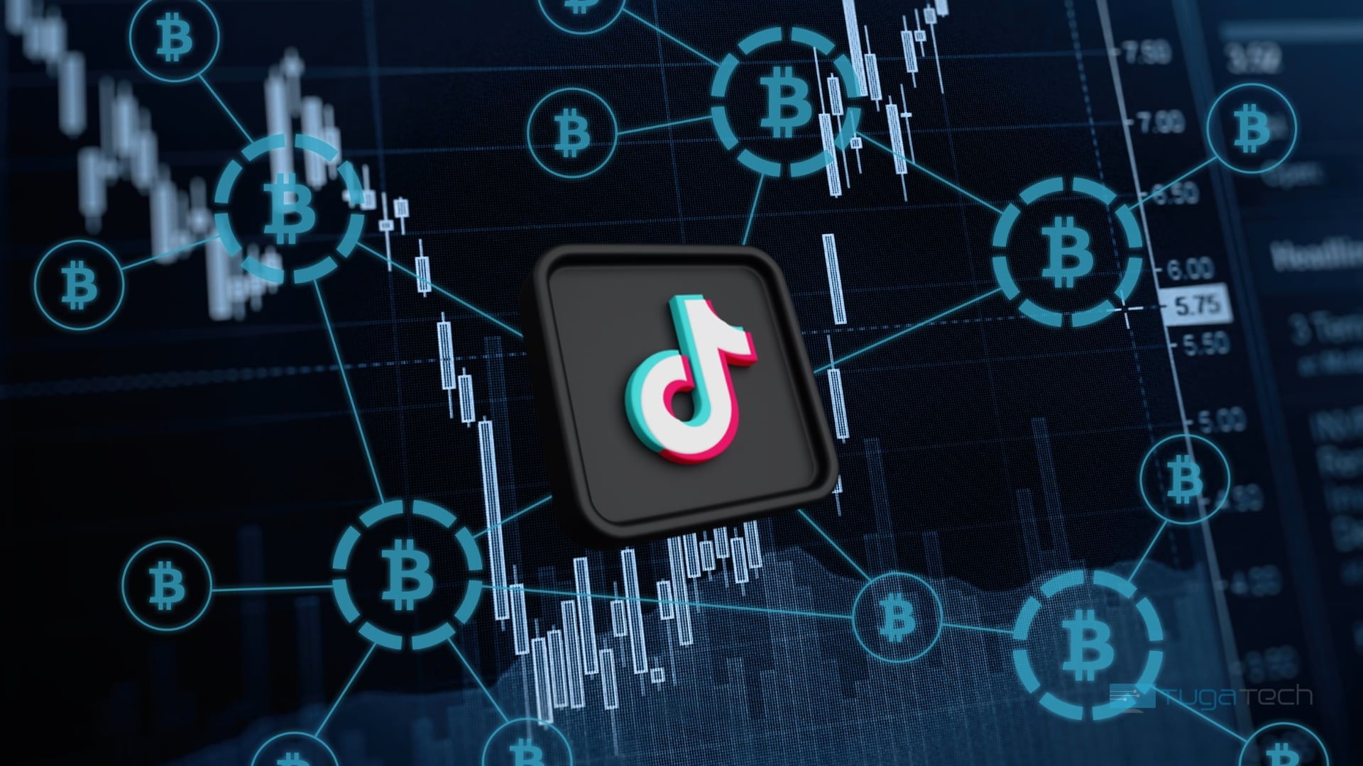 TikTok com fundo de criptomoedas