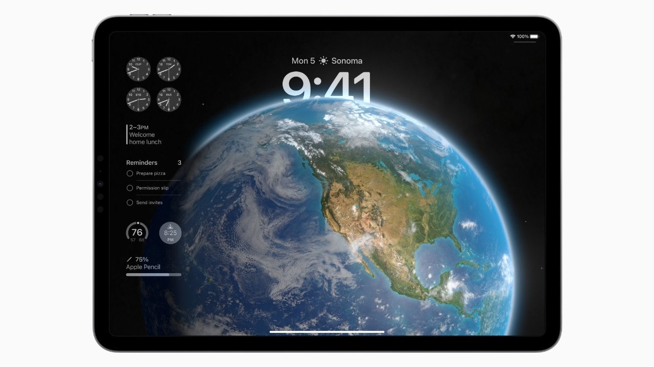 novo ecrã de bloqueio do iPadOS 17