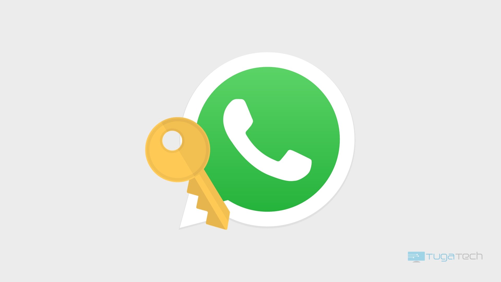 Logo da WhatsApp com chave em cima dele