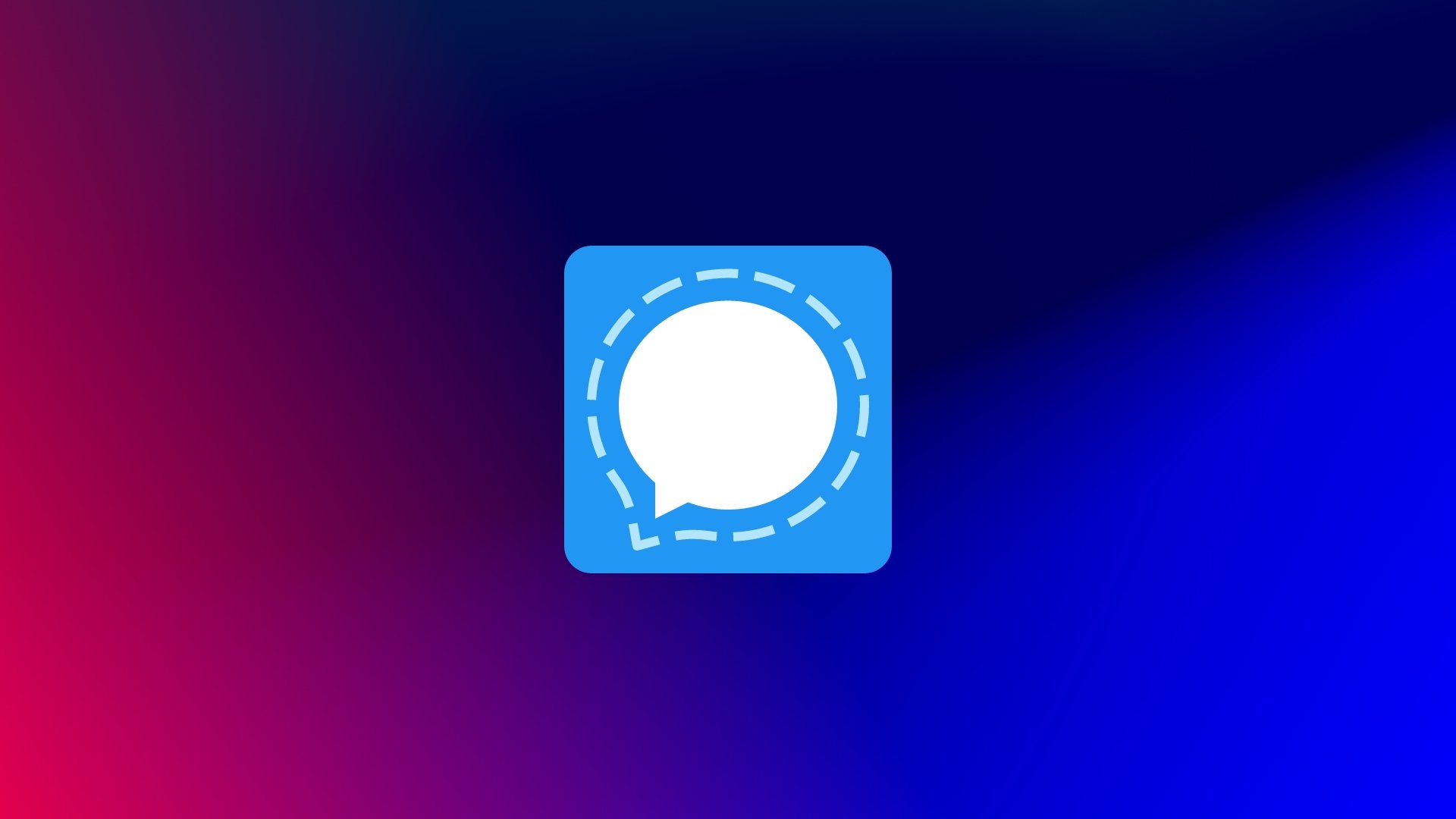 Signal logo da app em fundo gradiente
