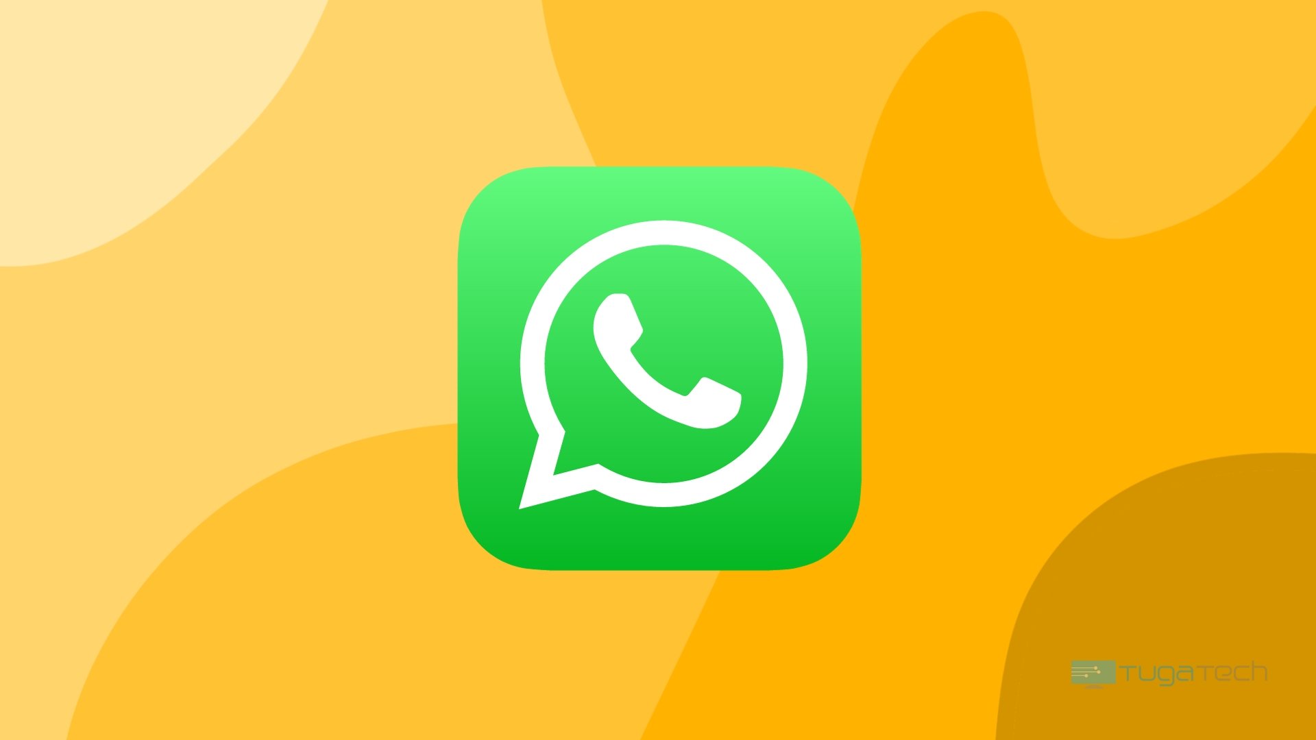 Logo do WhatsApp em fundo amarelo