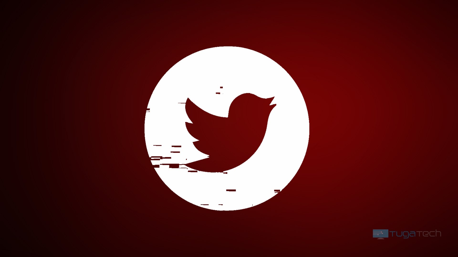 Logo do Twitter com falhas