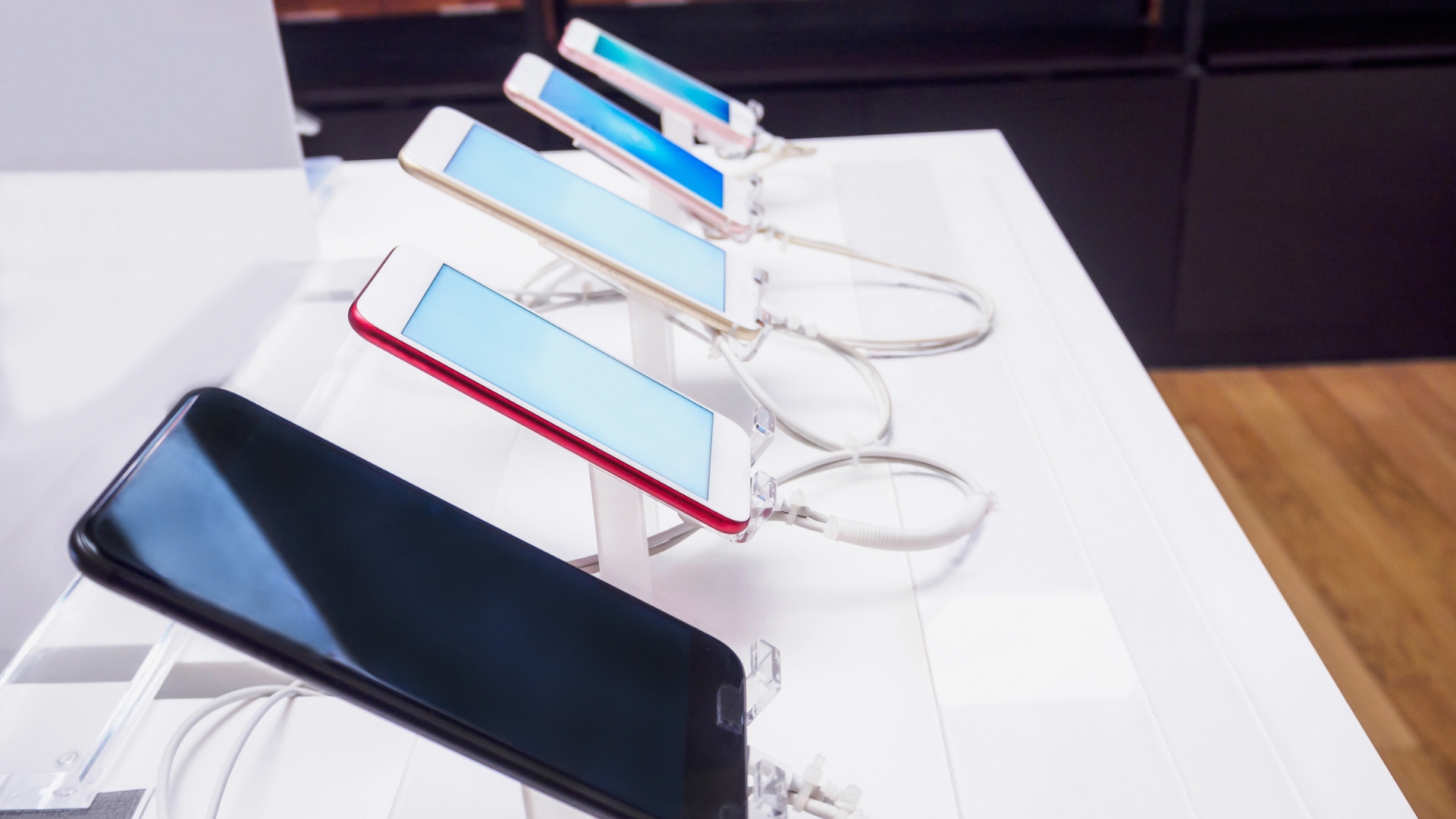 Smartphones em exposição