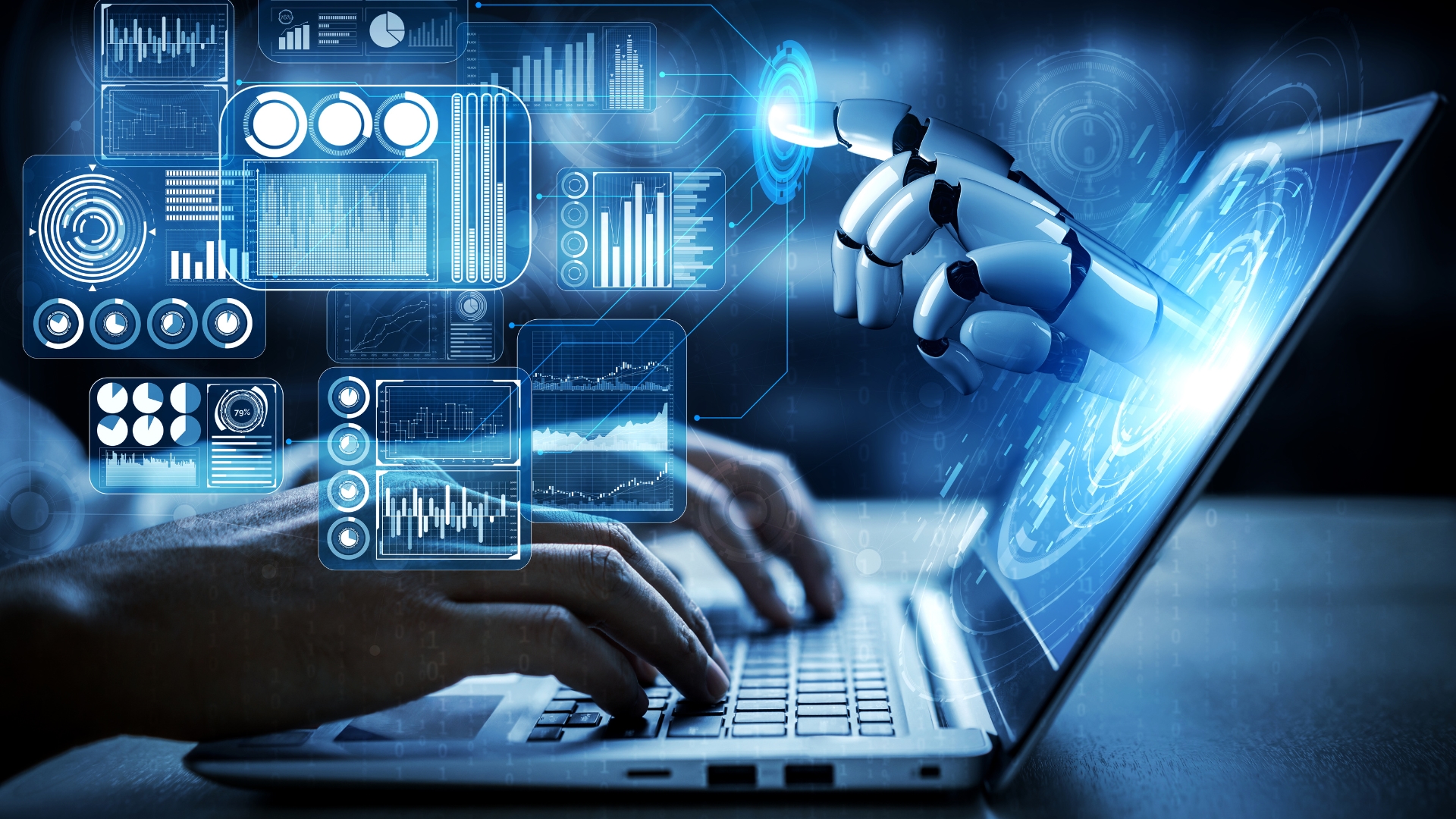 Robot a sair de ecrã de computador