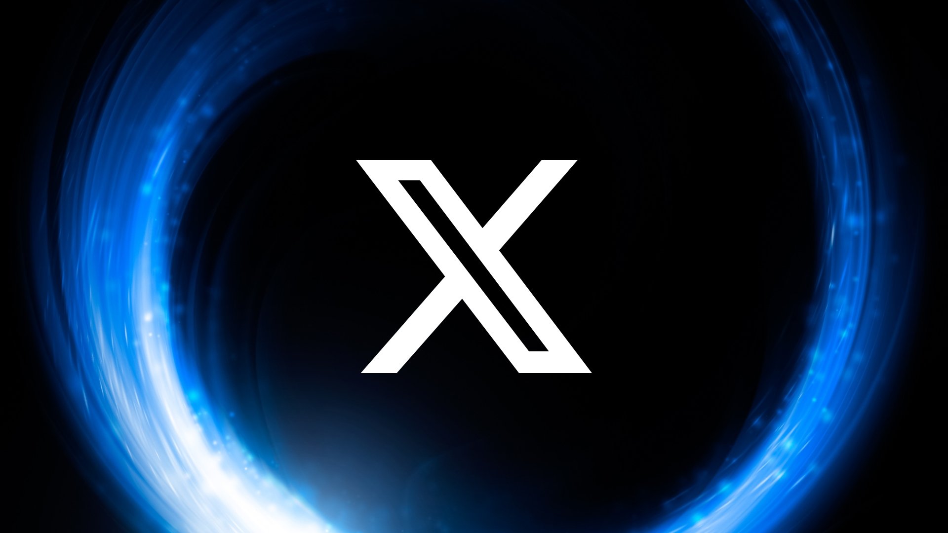 Logo da X em fundo azul