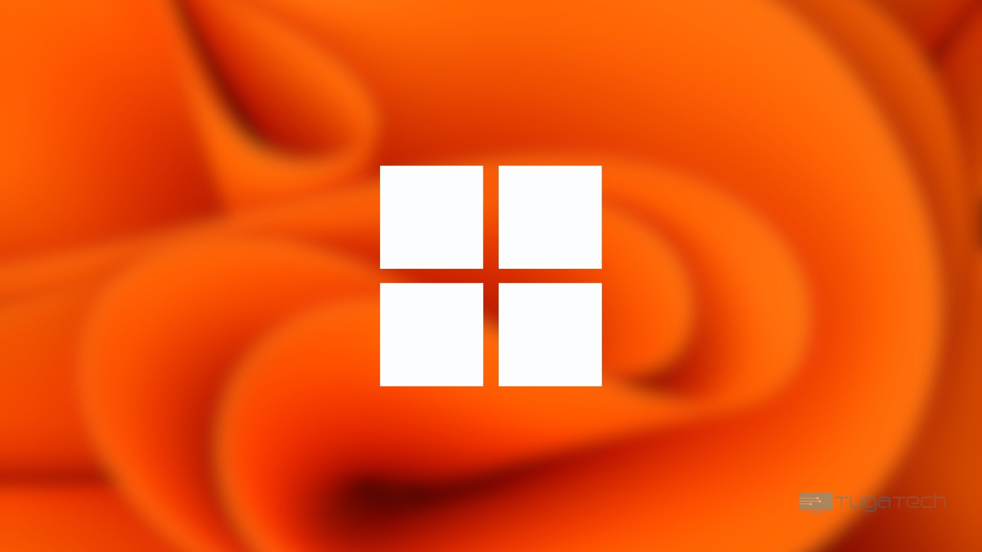 Windows logo do sistema em fundo laranja