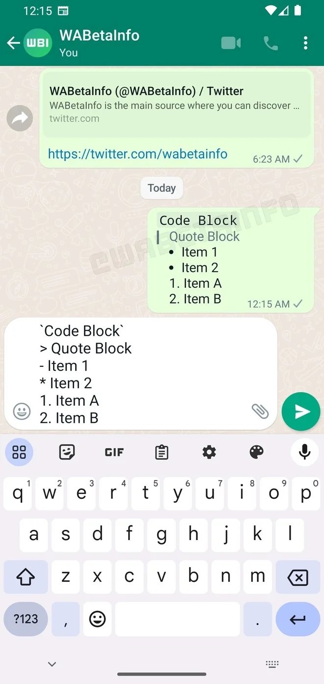 formatação de texto no WhatsApp