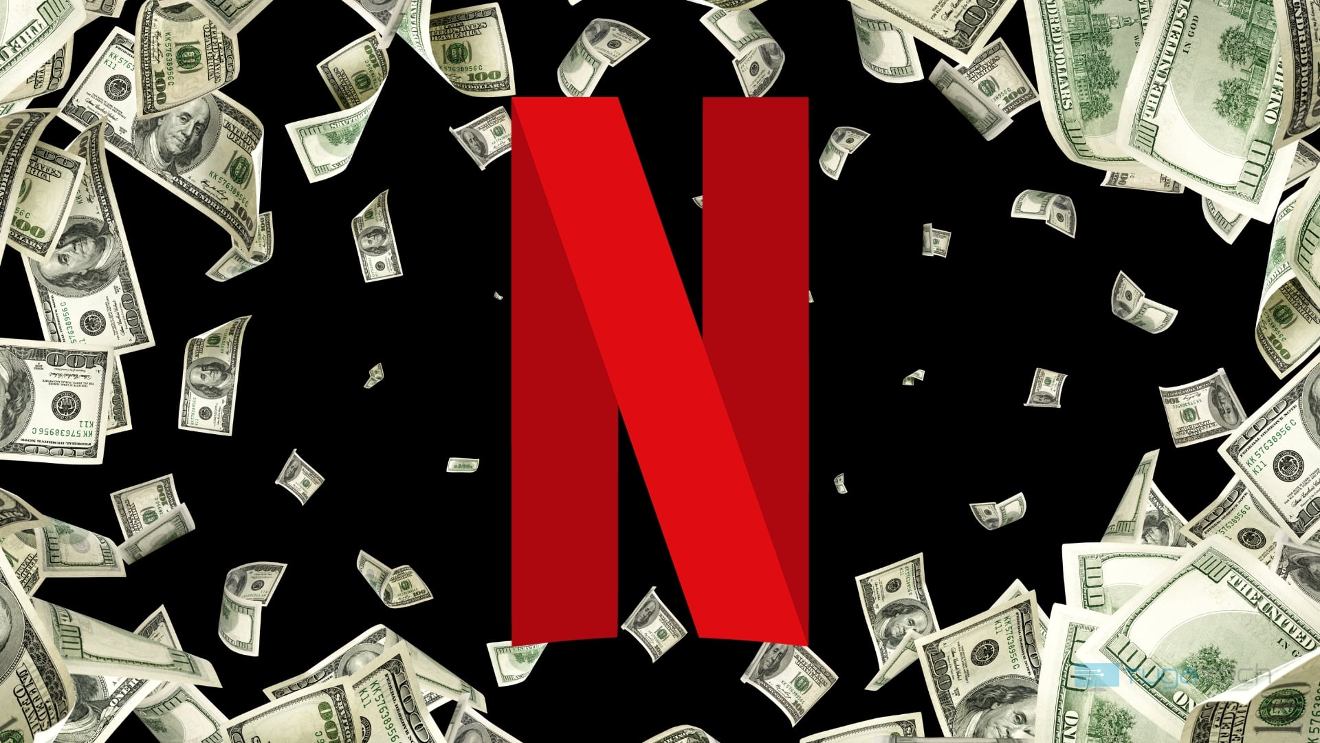 Netflix logo da plataforma com dinheiro