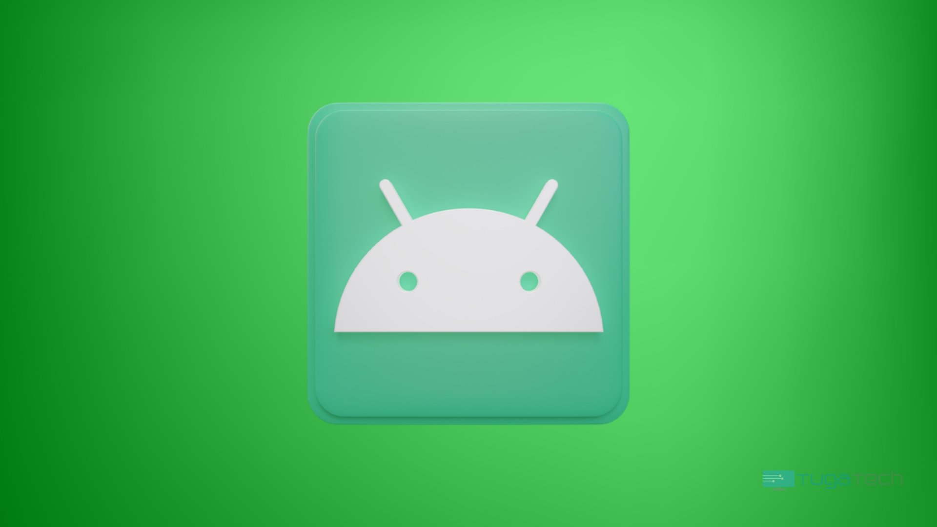 Android logo em fundo verde