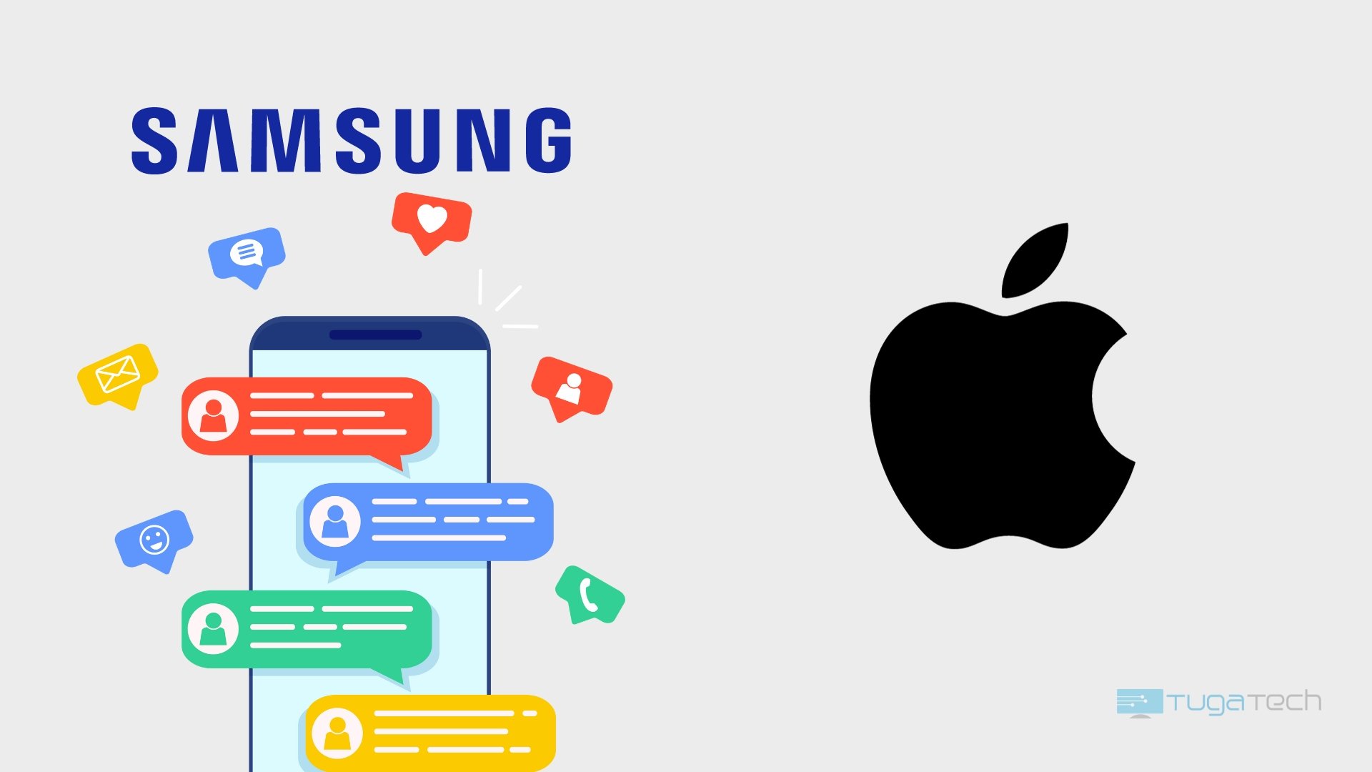 Samsung vs Apple em mensagens RCS