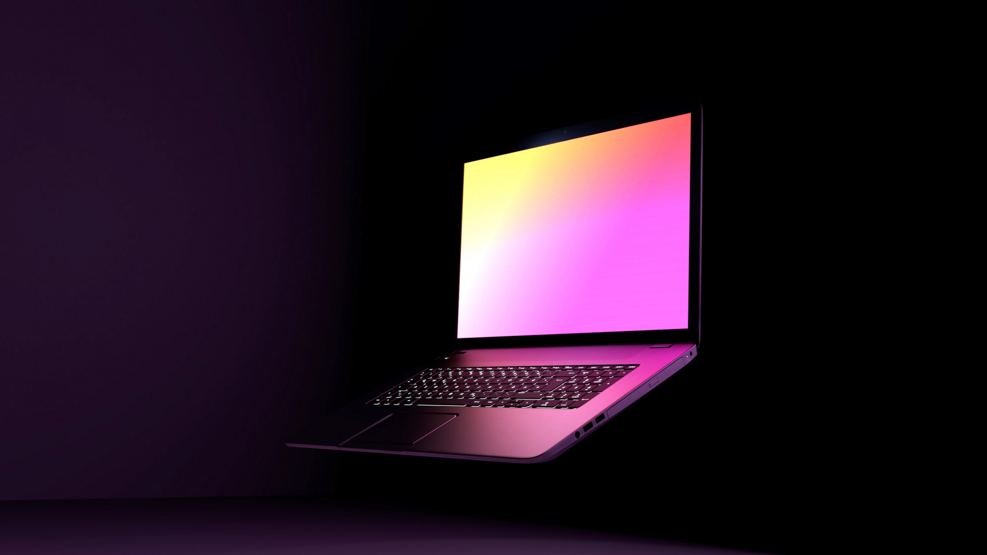 Computador com ecrã ligado