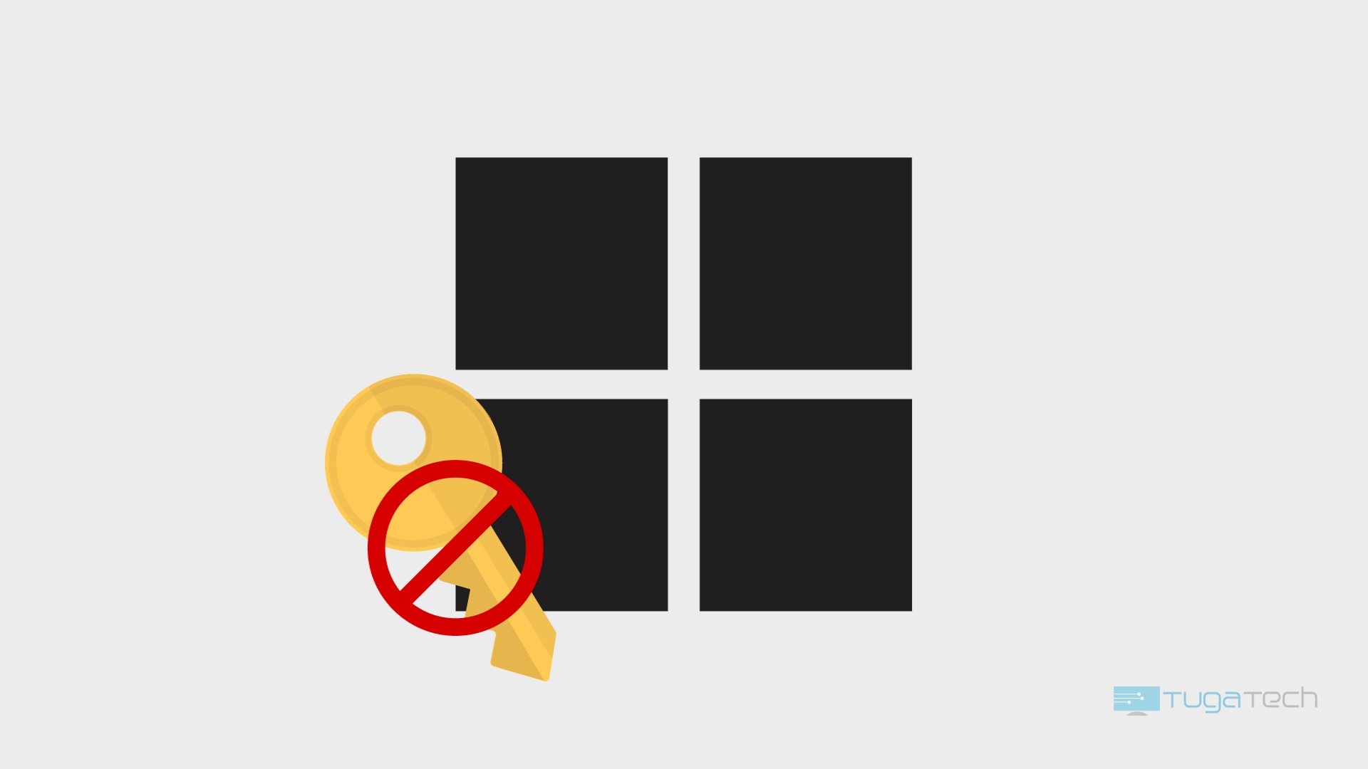 logo do windows 11 com chave cancelada