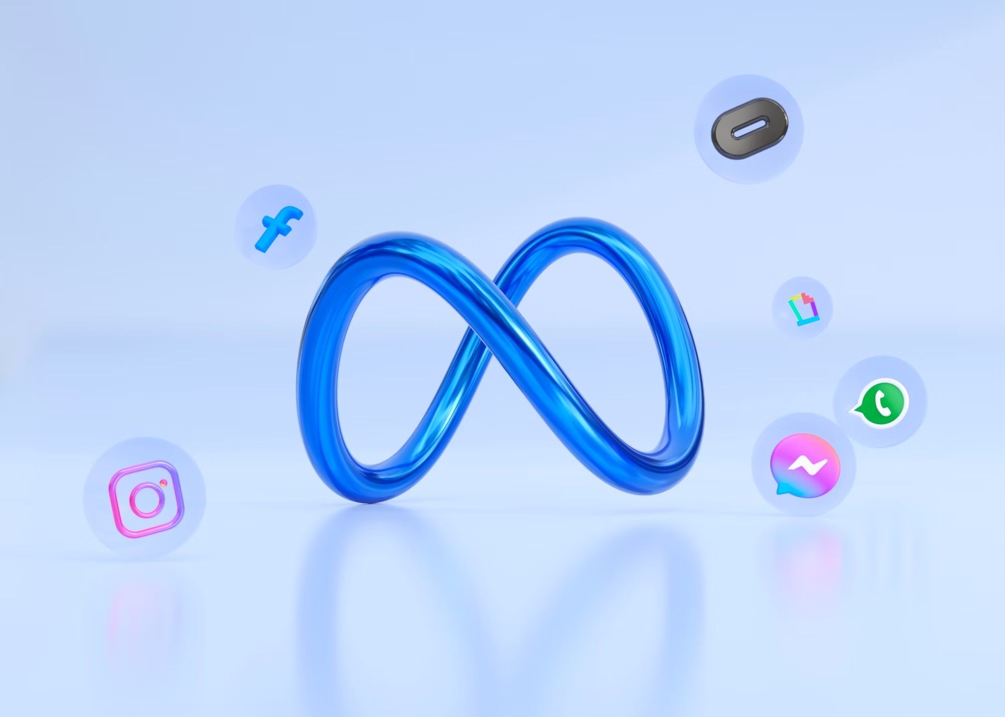 Logo da Meta em 3D