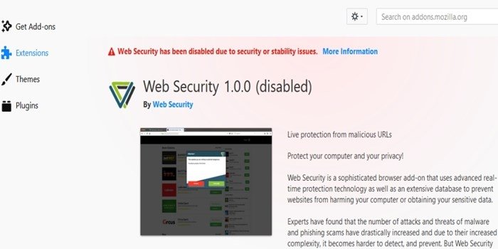 extensão web security