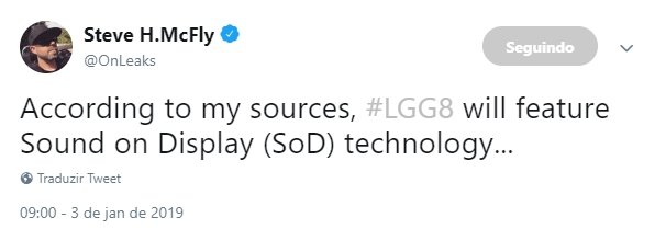 rumor lg g8 sound on display tweet