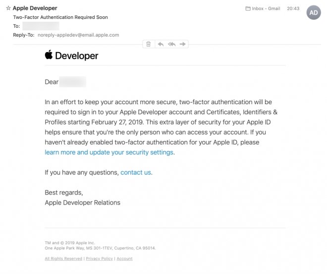 email enviado programadores apple