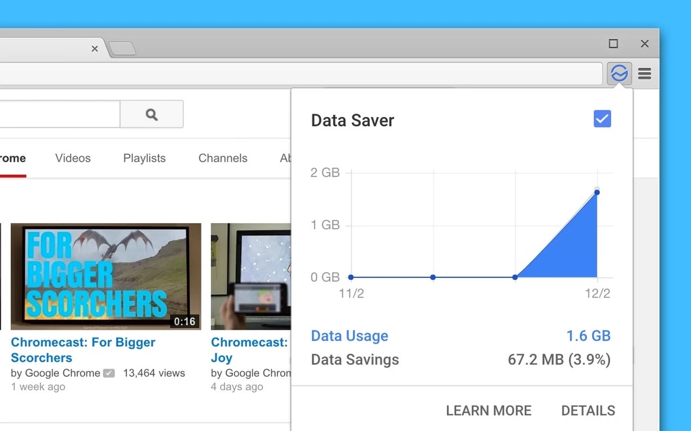 Google chrome data saver