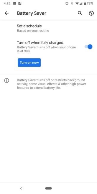 modo poupança de bateria no android q beta