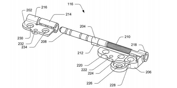 imagem da patente da microsoft sobre a dobradiça