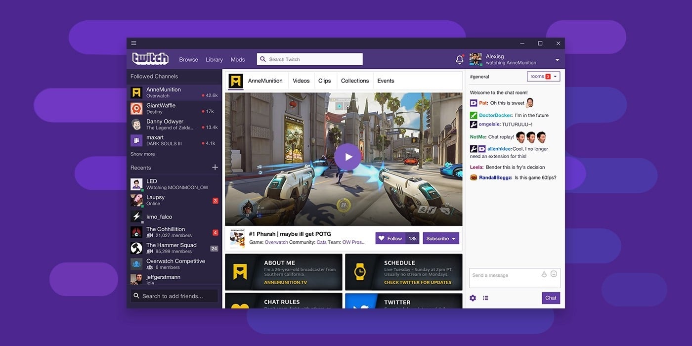 página inicial do twitch