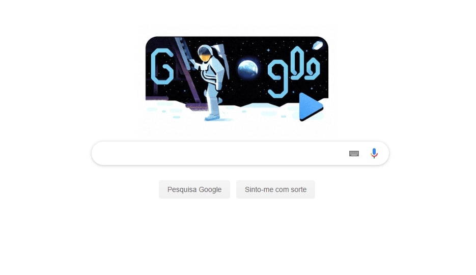 doodle da Google sobre missão espacial apollo 11