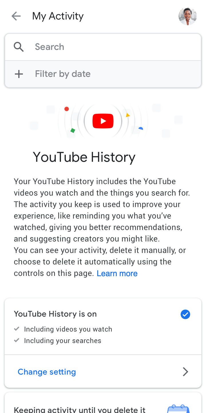 youtube eliminar dados automaticamente