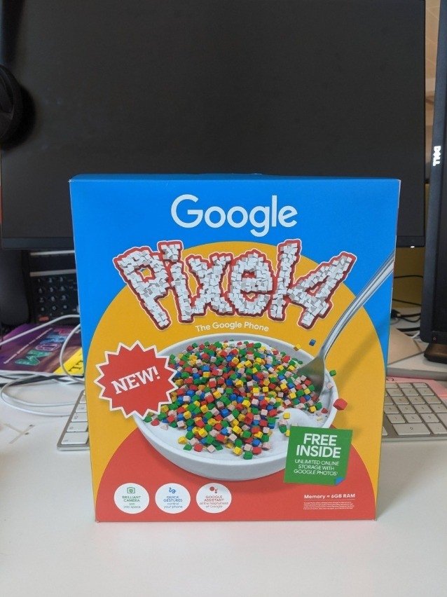 Google Pixel 4 cereais caixa