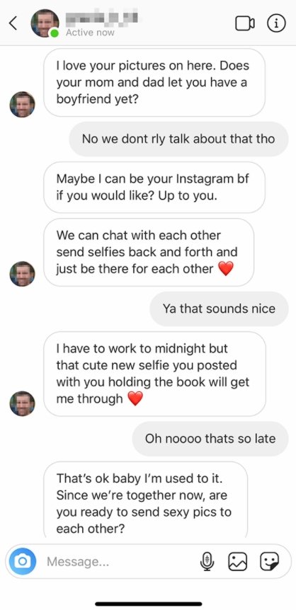 conversa no Instagram com menor