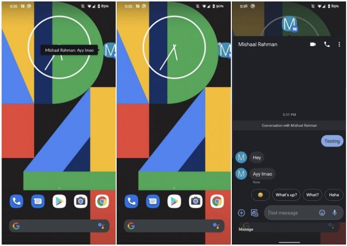 bubble android messages