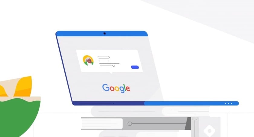Computador com o site da Google aberto