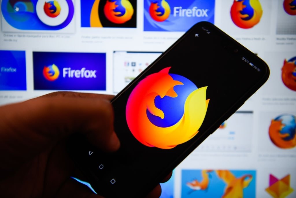 Firefox navegador sobre smartphone