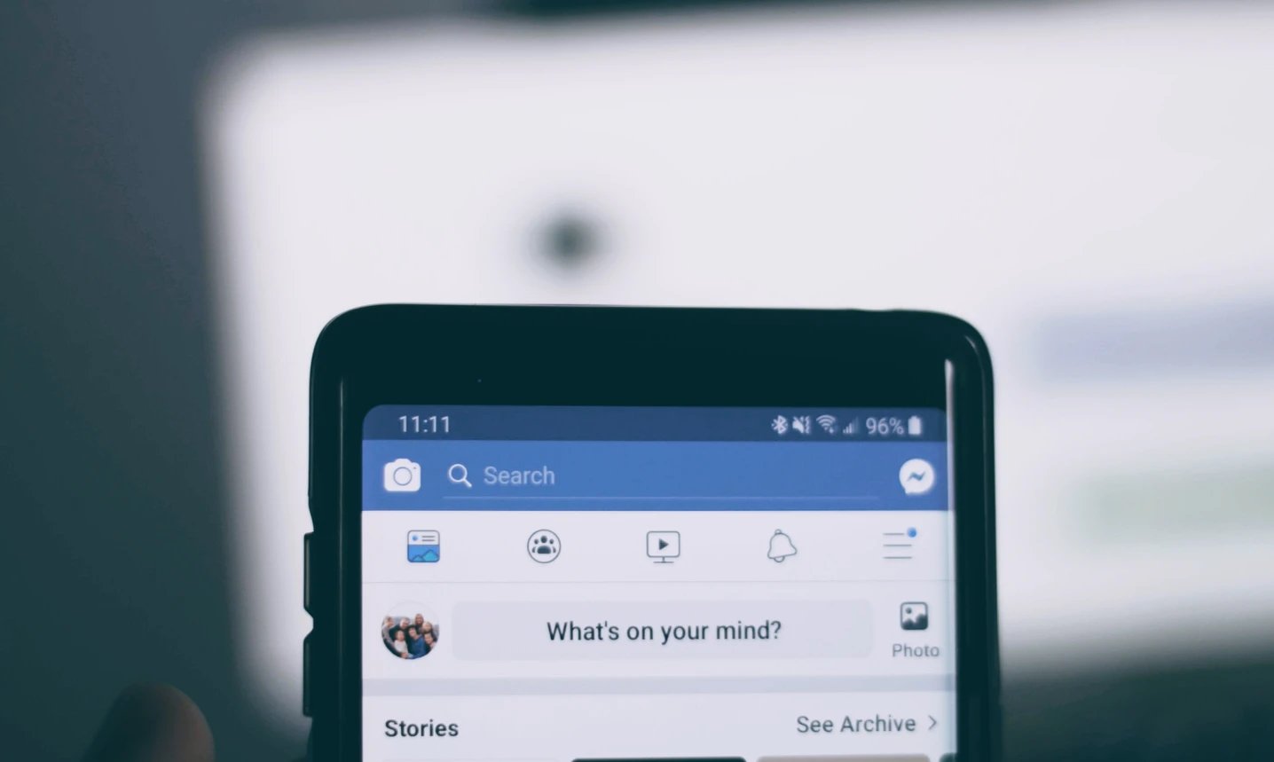 Facebook aplicação em smartphone
