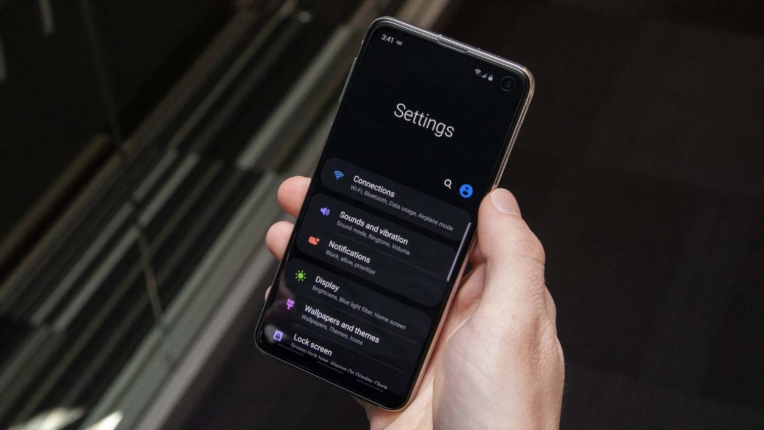 Samsung interface modo escuro