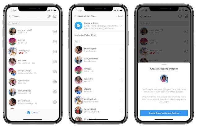 Messenger Rooms Instagram