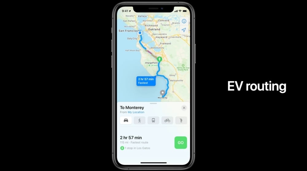 Apple maps EV