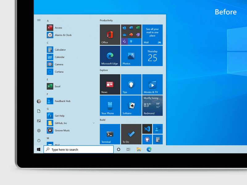 novo menu inicial do Windows 10