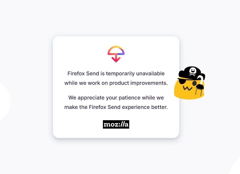 Firefox send suspenso