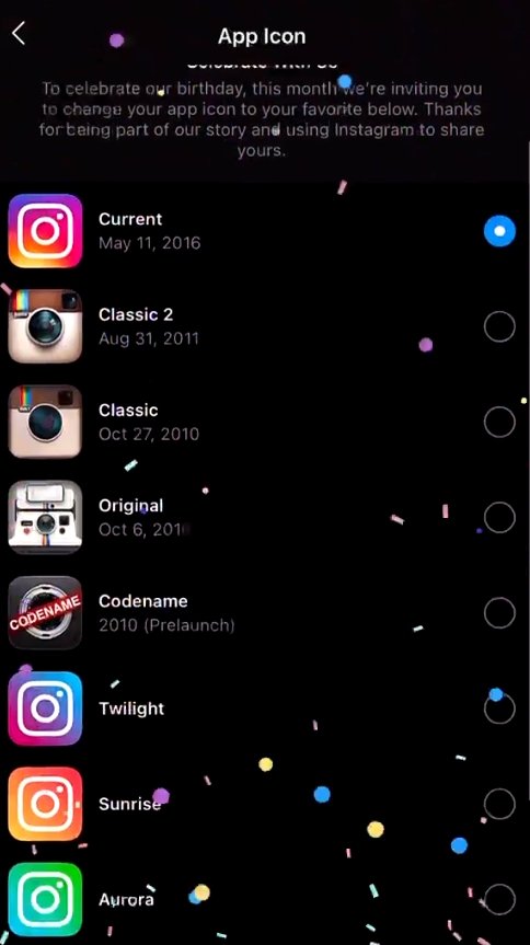 selecionar ícone app instagram