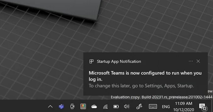 Windows 10 notificação de arranque
