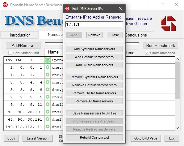 DNS benchm,ark