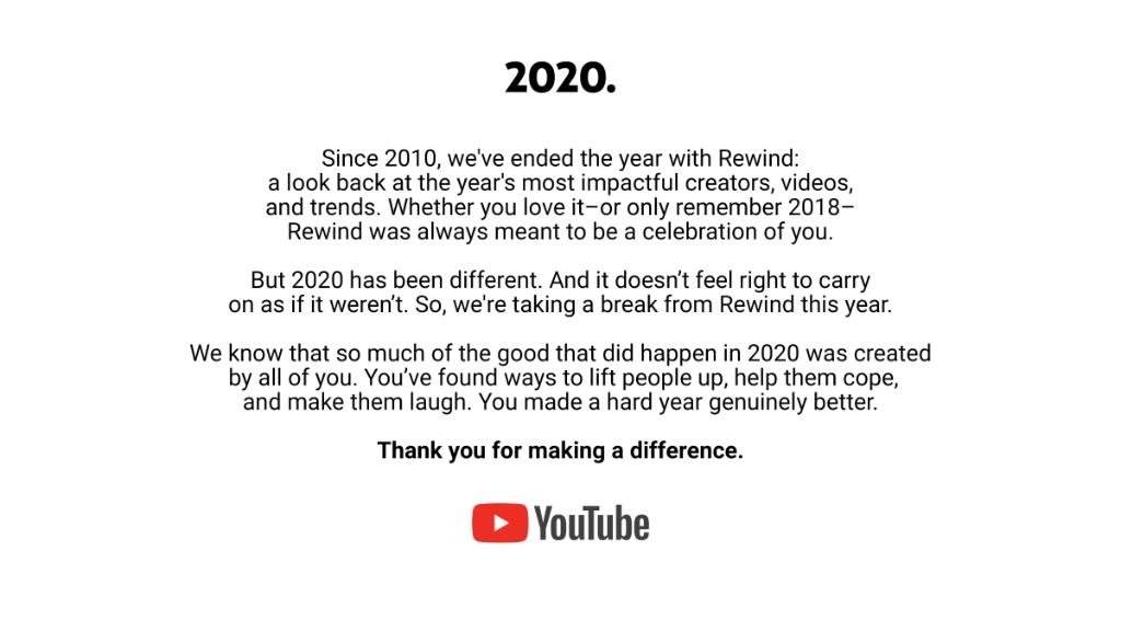 mensagem do youtube